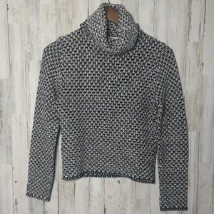 Cozy Black & White Turtleneck Sweater - Women